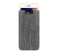 Adore June Business Pouch compatible with Apple iPhone 8, Characteristic Material Fabric Sleeve with Display Cleaning Effect, Grey/Black