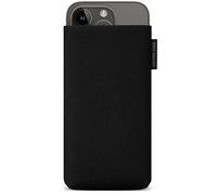 Adore June Protection Sleeve Classic Recycled Black compatible with iPhone 15 14 / iPhone 15 14 Pro, Modern Sustainable R-PES Fabric. Manufactured in Europe
