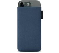 Adore June Protection Sleeve Classic Recycled Blue compatible with iPhone 15 14 / iPhone 15 14 Pro, Modern Sustainable R-PES Fabric. Manufactured in Europe