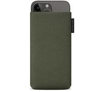Adore June Protection Sleeve Classic Recycled Olive Green compatible with iPhone 14-15 Plus/iPhone 14-15 Pro Max, Modern Sustainable R-PES Fabric. Manufactured in Europe