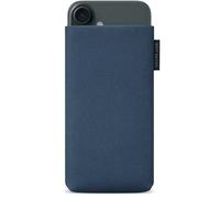 Adore June Protection Sleeve Classic Recycled Blue compatible with iPhone 16e / iPhone 16, Modern Sustainable R-PES Fabric. Manufactured in Europe