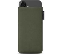Adore June Protection Sleeve Classic Recycled Olive Green compatible with iPhone 16 2024, Modern Sustainable R-PES Fabric. Manufactured in Europe