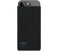 Adore June Triangle Case Compatible with iPhone 15 14 / iPhone 15 14 Pro, Elegant Mobile Phone Case Made of Durable Textile Fabric with Screen Cleaning Effect, Black