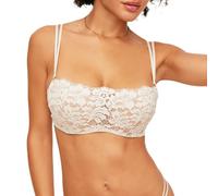 Adore Me Georgianna Push-Up Balconette Bra - Lace Underwire Bra with Removable Padding & Double Strap Detail - Sizes 30A-38DD, White, 38B