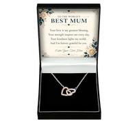 Adored Gifts Necklace for Mum Interlocking Hearts - To The Worlds Best Mum