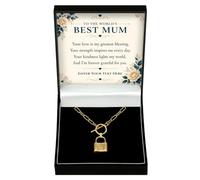 Adored Gifts Necklace for Mum Love Lock with Personalised Keepsake Box | 18k gold over stainless steel with polished padlock design and adjustable chain