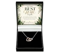 Adored Gifts Necklace for Wife Interlocking Hearts - To The Best Wife Ever