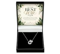 Adored Gifts Necklace for Wife Trinity Ring with Personalised Keepsake Box