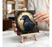 Adored Gifts The Black Eagle Framed Ceramic Tile Art On Easel - Gothic Wall Art - Gothic Home Decor - Goth Decor - Unique Wall Decor