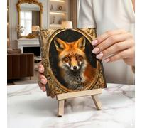 Adored Gifts The Fox Framed Ceramic Tile Art On Easel - Gothic Wall Art - Gothic Home Decor - Goth Decor - Unique Wall Decor