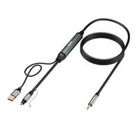 Adoreen 192KHz DAC Unidirectional Optical to 3.5mm AUX Audio Adapter Cable 15 Ft, SPDIF Digital Fiber Optic to Analog Converter for TV/PS4/Xbox/DVD Port to Sound Box Headphones-NOT AUX to Optical