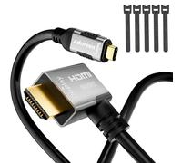 Adoreen 4K@60Hz 2K USB C to Right 90 Degree Angled HDMI Cable 6 Ft, Slim Thin HDR Type C 3.1 to HDMI 2.0 Adapter Cord Thunderbolt 3/4 for MacBook, iPhone 16/15, iPad, Galaxy, Surface,TV Monitor+Ties