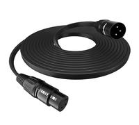 Adoreen Flat XLR Male to XLR Female Microphone Cable 10 Ft, Thin&Low Profile Premium Balanced Shielded 3 Pin DMX Mic Patch Cord for Studio Audio&DJ Stage Live Recording&Speaker System