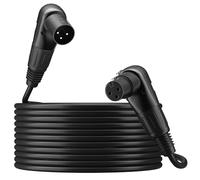 Adoreen Right-Angle XLR Male to Right-Angle XLR Female Microphone Cable 50 Ft, Adjustable 90 Degree Pro Balanced Shielded 3 Pin DMX Patch Cord for Studio Audio&DJ Stage Live Recording&Speaker System