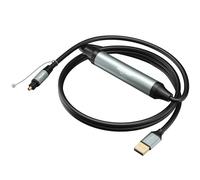 Adoreen USB A 2.0 to Toslink Digital Optical Audio Cable 15 Ft, USB Male to SPDIF Port Male Fiber Optic Adapter, for Windows Mac PS5/PS4 Laptop,NOT for TV Or Other Game Consoles-Unidirectional