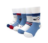 Adorel Little Boys Thermal Socks Thick Warm Cotton Pack of 5 Blue&Bear 3-5 Years (Manufacturer Size: L)