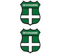 Adoreprint 2 x Static Cling Window Stickers Devonshire Devon Exeter Plymouth Torquay - For inside windows