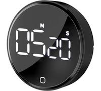 Adoric Kitchen Timer,Digital Cooking Timer with Large LCD Display Loud Alarm, Operation Magnetic Countdown Timer, Knob Control, for Kitchen,School,Homework,Baking Black