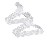 Adorila 10 Pack Pearl Hangers for Kids, Pearl Beads Clothes Hangers, Small Elegant Garment Clothes Hangers for Kids Children Pet Dog (30cm, White)