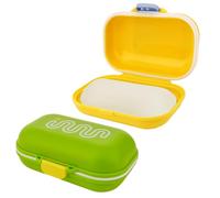 Adorila 2 Pack Leakproof Travel Soap Container, Portable Soap Case with Removable Draining Layer, Bar Soap Holder for Bathroom, Shower, Gym (Yellow & Green)