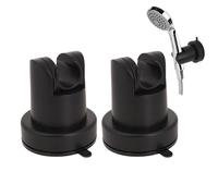Adorila 2 Pack Removable Suction Cup Shower Head Holder, Adhesive Shower Head Bracket for Handheld, Adjustable Showerhead Wall Mount Holder (Black)
