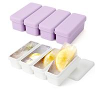 Adorila 2 Pack Silicone Ice Cube Trays, Ice Cube Molds with Removable Lid, Ice Cube Maker for Freezer, Juice, Whiskey, Cocktail, Ice Soup (White, Purple)