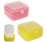 Adorila 2 Pack Small Travel Soap Case with Lid, Leak-Proof Container with Perforation, Portable Soap Box for Bathroom (Yellow, Pink)