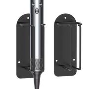 Adorila 2 Pack Wall Mounted Curling Iron Holder, Hair Styling Tool Organizer, Hair Tools Holder Compatible with Dyson Airwrap and Dyson Corrale (Black)