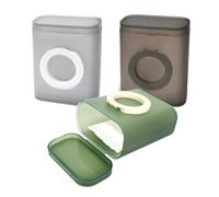 Adorila 3 Pack Portable Cotton Swab Dental Floss Dispenser with Lid, Small Translucent Floss Box with Phone Holder, Bathroom Vanity Countertop Desktop Storage Container Case