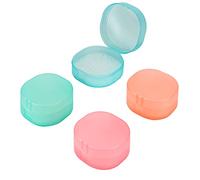 Adorila 4 Pack Travel Soap Container, Portable Soap Dish with Sponge Saver Drain, Plastic Soap Case with Lid for Outdoor (Small) (JJL7226001)
