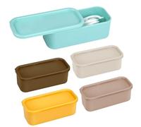 Adorila 5 Pack Dental Floss Portable Case, Portable Dental Floss Dispenser, Small Refillable Travel Cotton Swab Holder with Lid