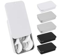 Adorila 6 Pack Travel Cotton Swab Qtip Holder, Portable Hair Tie Organizer with Lid, Flosser Dispenser, Plastic Flosser Dispenser Hair Accessories Organizer