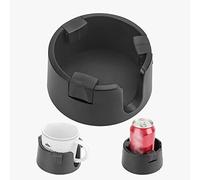 Adorila Anti-Spill Cup Holder, Adjustable Inner Diameter Drink Coaster with Sticker, Drink Holder for Home Office Outdoors (Black)
