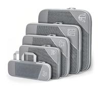 Adorila Compression Packing Cubes for Travel, 5 Set of Packing Cubes for Suitcases, Expandable Luggage Travel Bags Organiser for Women Men (Grey)