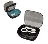Adorila Double Layer Retainer Case with Mirror, Portable Retainer Storage Case, Mouth Guard Case with Removal Tool, Cleaning Brush, Belt Chewing (Black)