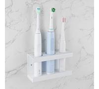 Adorila Electric Toothbrush Holder for Bathroom Wall, Self Adhesive Toothbrush Storage Rack with Diatomite Dish, Compatible with Philips 4100, 5100, 6100, 6500, 7500, 9300 (White)