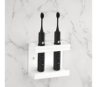 Adorila Electric Toothbrush Holder Wall Mounted, Toothbrush Stand with Diatomite Dish, Self Adhesive Toothbrush Storage Rack for Bathroom (White), (JJL7177002)