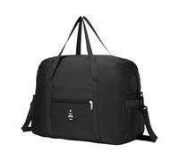 Adorila Foldable Duffle Bag for Travel, Waterproof Crossbody Double Layer Duffle Bags, Large Capacity Travel Tote Bags for Women & Men, Black