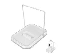 Adorila Pot Lid Holder for Kitchen Counter, Foldable Pan Lid Organizer with Nonslip Pads, Utensils Lid and Spoon Rest Shelf for Stove Top (White)