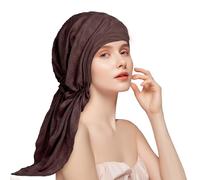 Adorila Pre Tied Head Scarves for Women, Stretch Turban Hats with Breathable, Soft Non Slip Headwraps for Keep Hair Style Cap, Sleep Hat (Brown), Brown, One Size