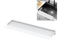 Adorila Silicone Sink Edge Protector Splash Guards, 6" x 20" Splash Guard for Bathtub Sink, Kitchen Sink Edge Guard (White)