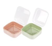 Adorila Small Travel Soap Case with Removable Drainage Tray, Pack of 2
