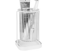 Adorila Toothbrush Holders for Bathrooms, Electric Toothbrush Toothpaste Holder with Drain Tray, Toothbrush Organizer Stand for Vanity Countertops (White)