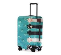 Adorila Travel Luggage Cover, Cat Paw Print, TSA Approved, Elastic Washable Suitcase Protector Fits 18-21 Inch Luggage, Size S