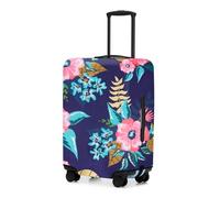 Adorila Travel Luggage Cover Protector, Washable Elastic Suitcase Cover, Blue Language, L