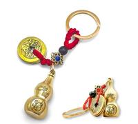 Adorinno 12 Zodiac Feng Shui Gourd Keychain - Brass Gourd, Lucky Coin, Bring Good Luck and Wealth, Chinese Style Decorative Pendant, Suitable for Collecting and Gifting(Dragon)