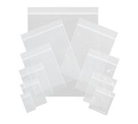 Adorn Packaging Clear Grip Seal Bags - Pack of 100 | Press & Seal Grip LDPE | Resealable Clear Plastic Bags for Travel, Storage, Jewelry, Food, and Office Use (12.75" x 12.75")