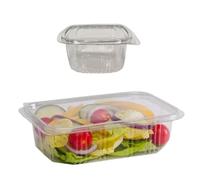 Adorn Packaging Hinged Plastic Containers, Leakproof & Recyclable Food Storage Box for Takeaway, Salads, Sandwiches, Fruits, Food Prep Containers with Lids (Size 750 cc - 25 boxes)