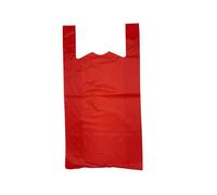 Adorn Packaging Vest Carrier Shopping Bags - Strong Plastic Carrier Bags with Handles, Plastic Shopping Carrier Bags for Food, Storage & More - Red - Pack of 500-12 x 18 x 24 inches