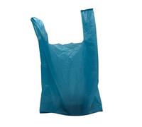 Adorn Packaging Vest Carrier Shopping Bags - Strong Plastic Carrier Bags with Handles, Plastic Shopping Carrier Bags for Food, Storage & More - Blue - Pack of 100-12 x 18 x 24 inches